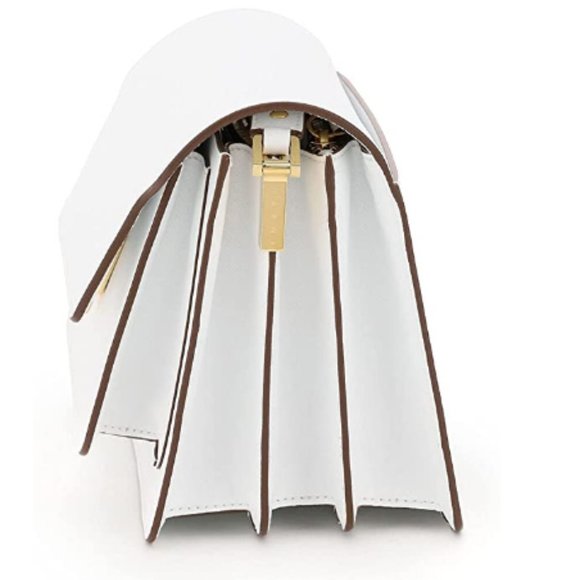 Marni Trunk bag in saffiano leather - White  Marni Trunk Medium Bag White